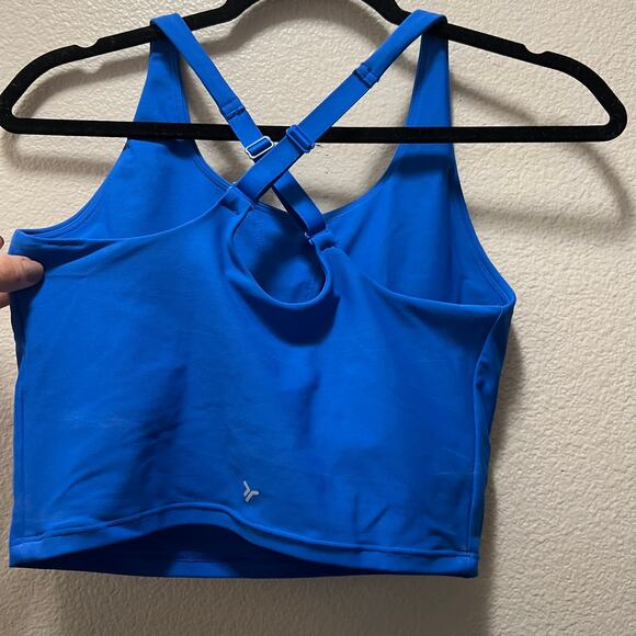 Old Navy Powersoft Light Support Active Crop Tank Sports Bra Racerback Blue Sz M - Picture 5 of 7